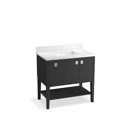 Kohler 36 in. Bathroom Vanity Cabinet With Sink And Quartz Top in Ferrous Grey 35026-DWG